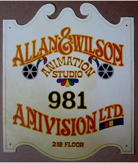 The sign for Allan & Wilson Animation Studio/Anivision Ltd. Building at 921 Walnut Street, Castle Shannon, PA [37]